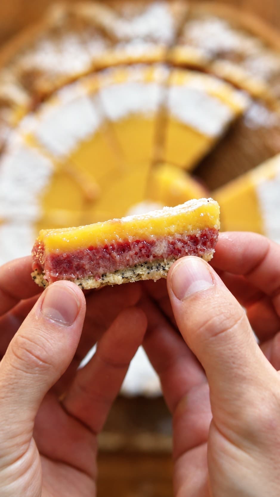 Raspberry Lemon Bars — still from my video